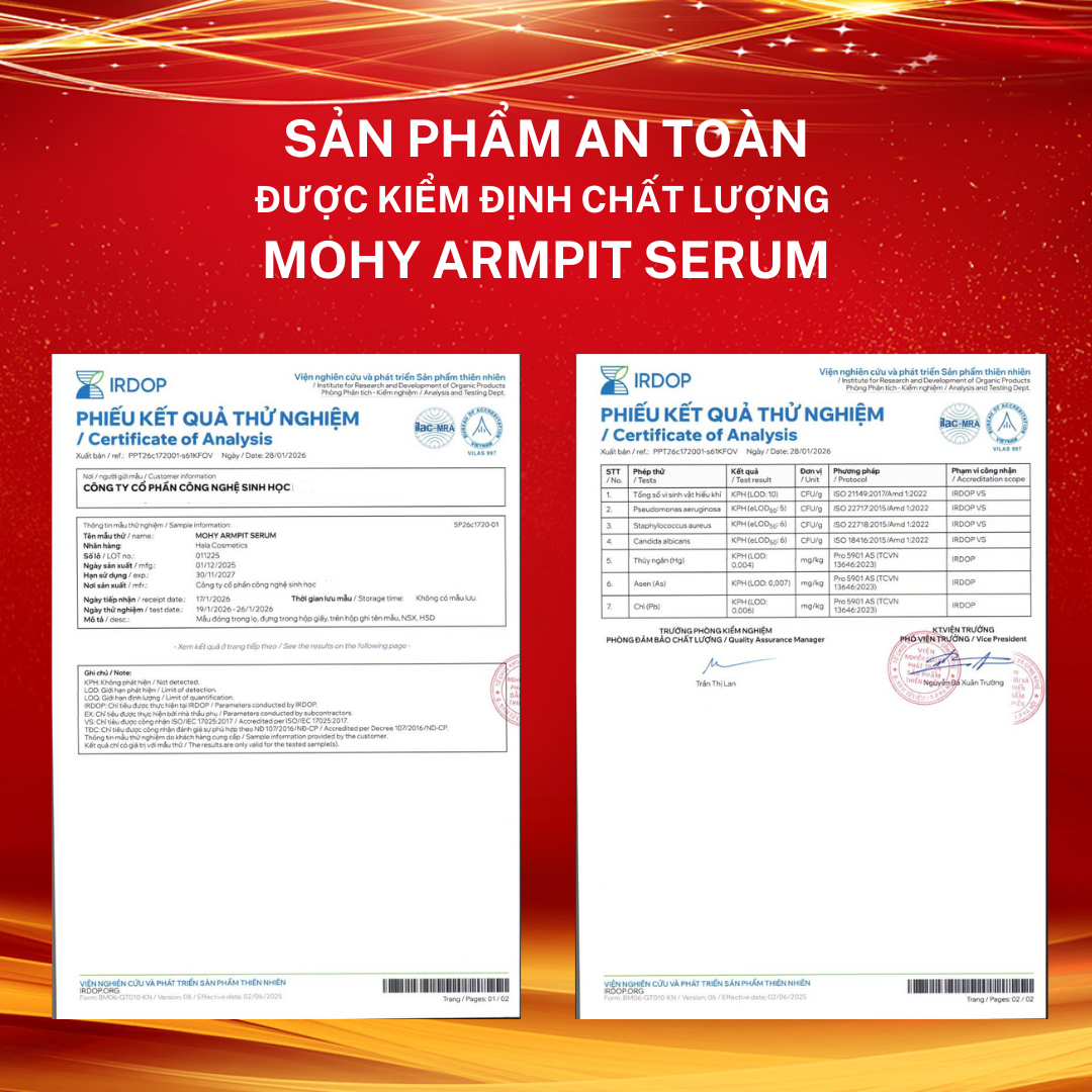 Kiểm định Bộ Y tế — MOHY Hala Cosmetics
